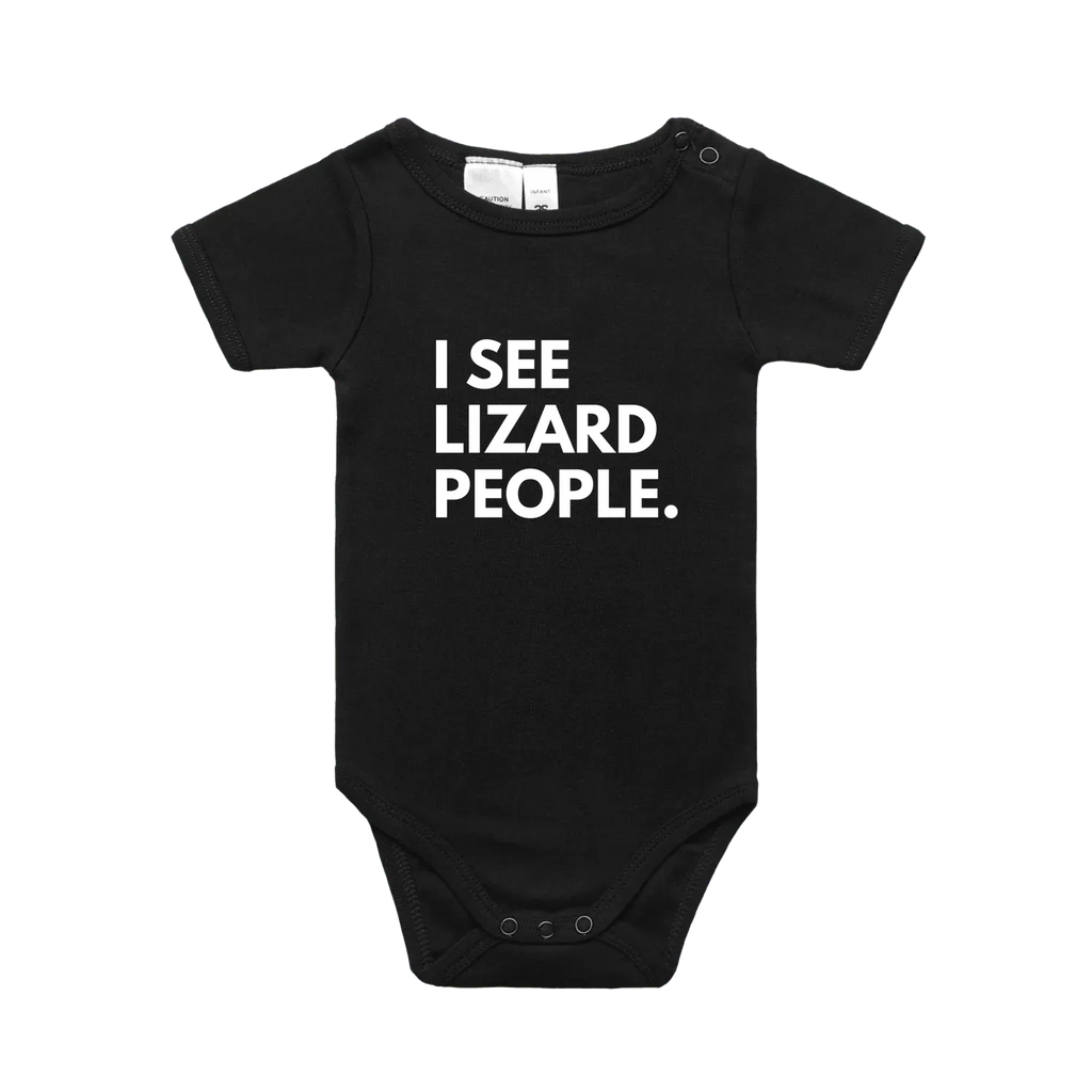 Infant's Black – I SEE LIZARD PEOPLE.™ Statement One-Piece