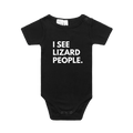 Infant's Black – I SEE LIZARD PEOPLE.™ Statement One-Piece