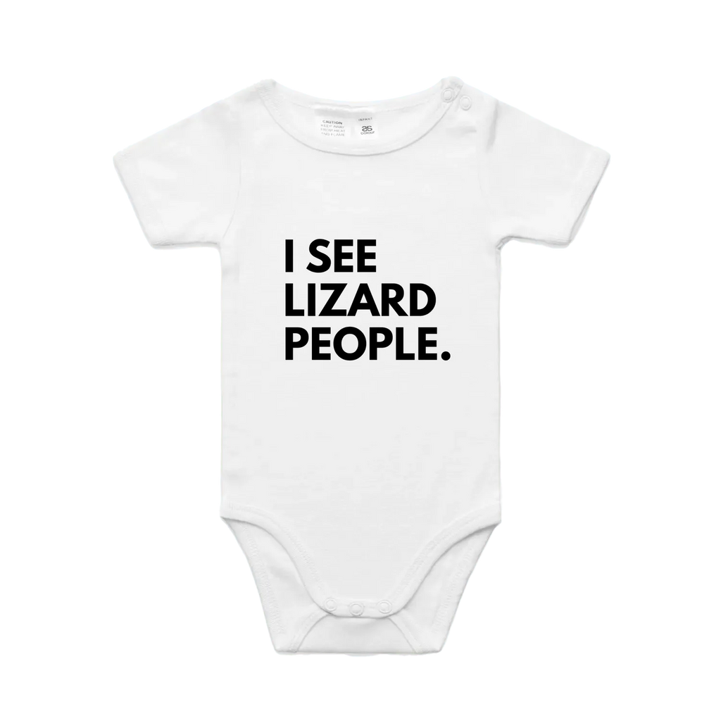Infant's White – I SEE LIZARD PEOPLE.™ Statement One-Piece