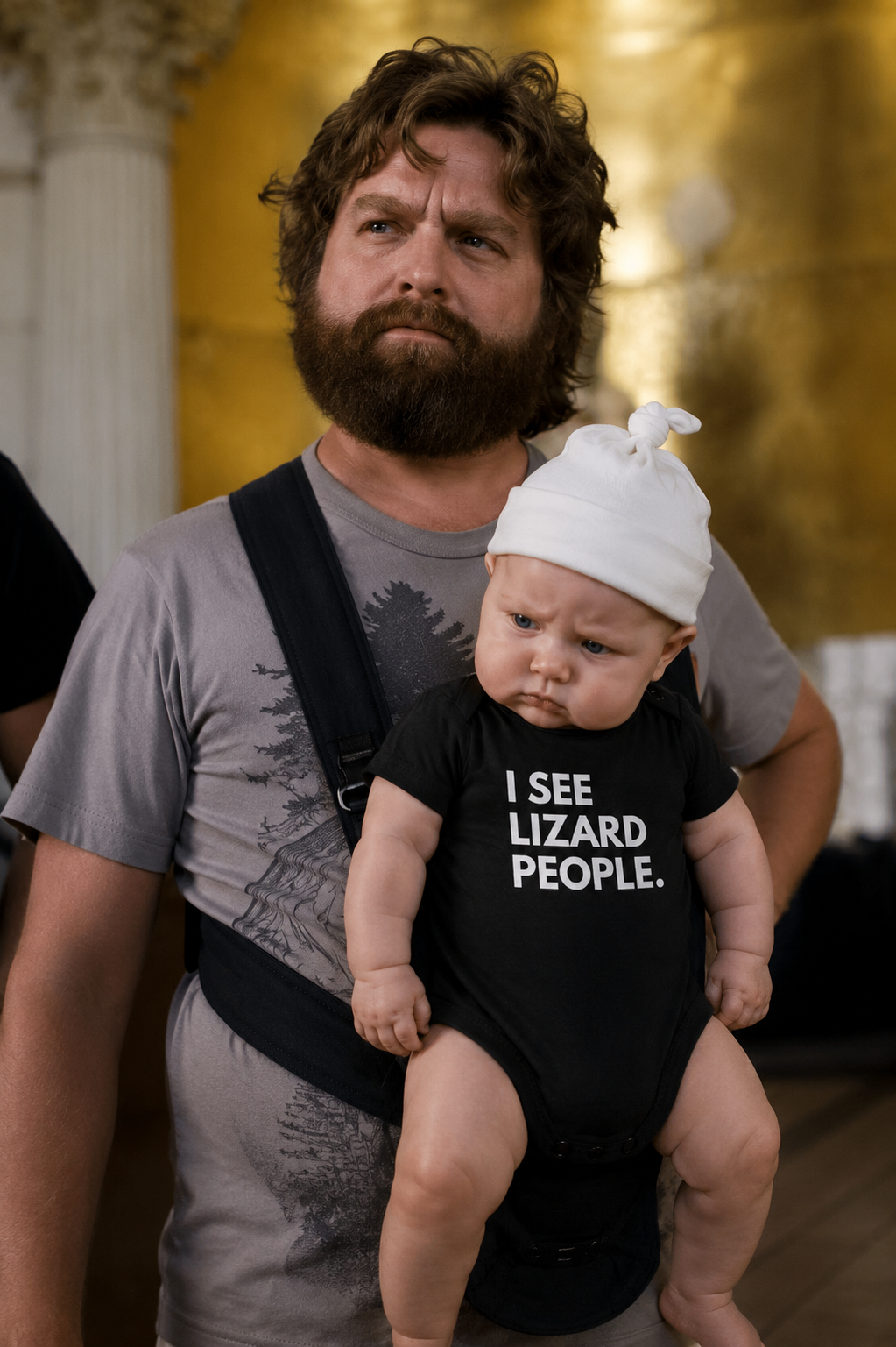 Infant's Black – I SEE LIZARD PEOPLE.™ Statement One-Piece