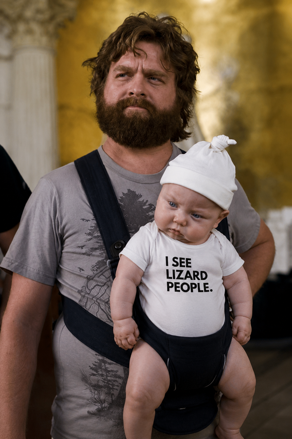 Infant's White – I SEE LIZARD PEOPLE.™ Statement One-Piece