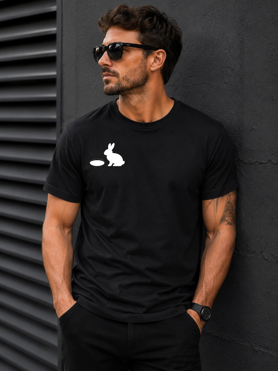 Men's Black – DOWN THE RABBIT HOLE.™ Statement T-Shirt