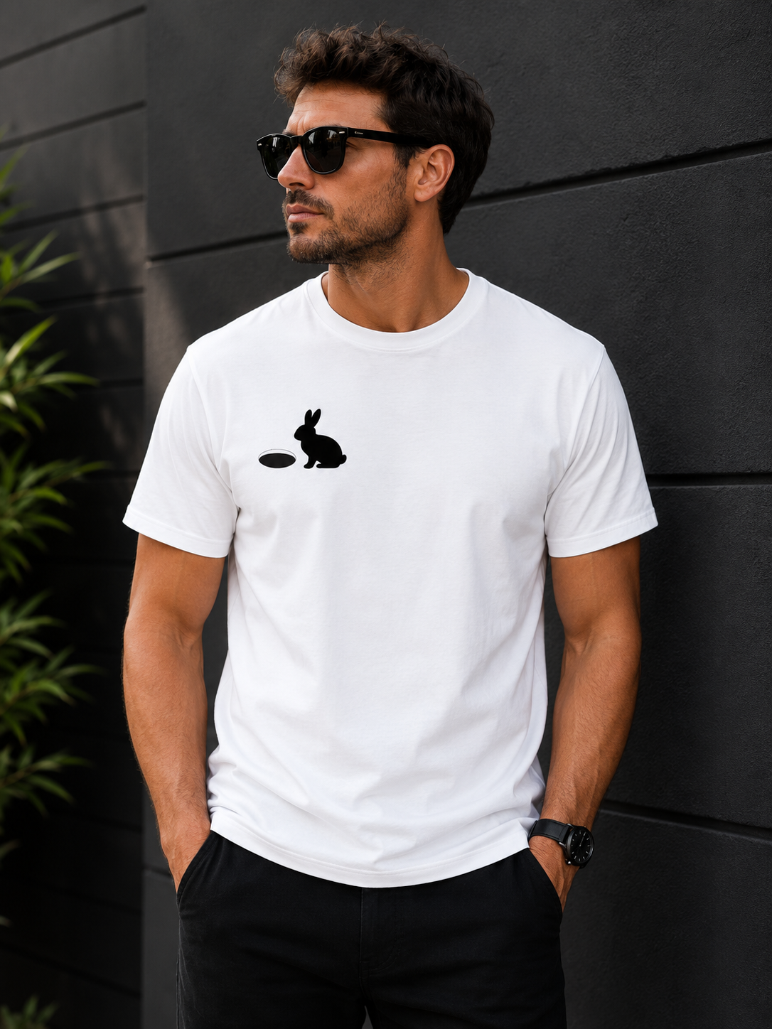 Men's White – DOWN THE RABBIT HOLE.™ Statement T-Shirt