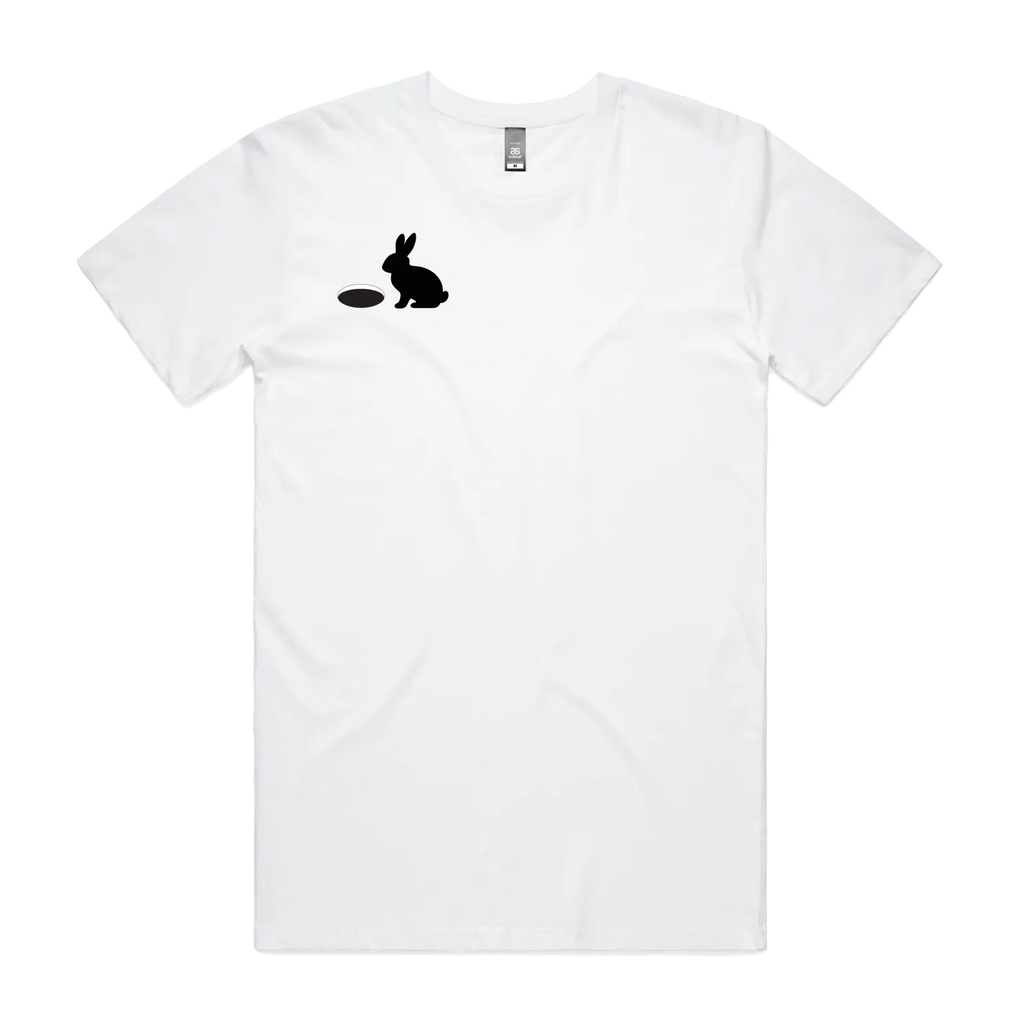Men's White – DOWN THE RABBIT HOLE.™ Statement T-Shirt