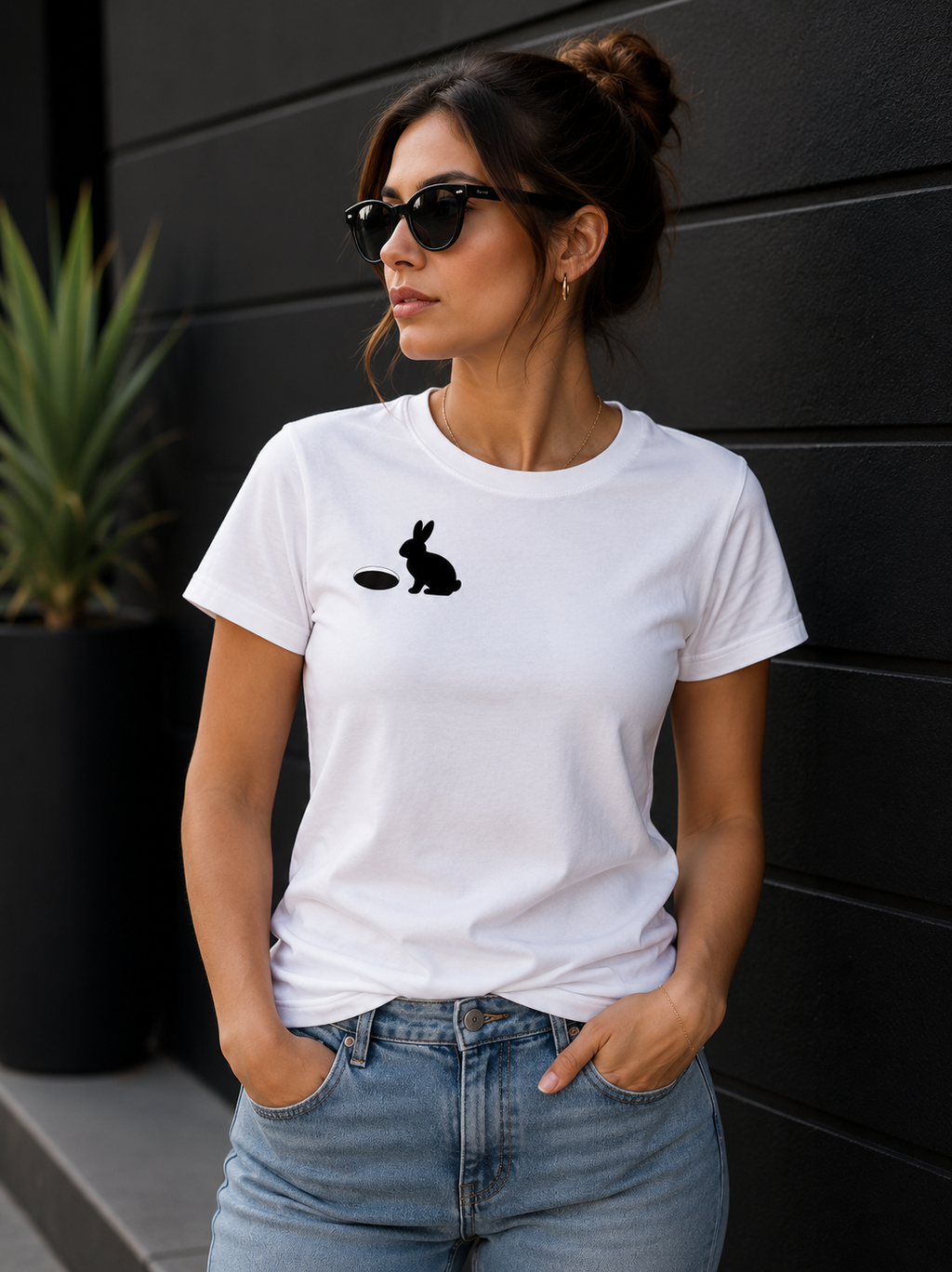 Women's White – DOWN THE RABBIT HOLE.™ Statement T-Shirt