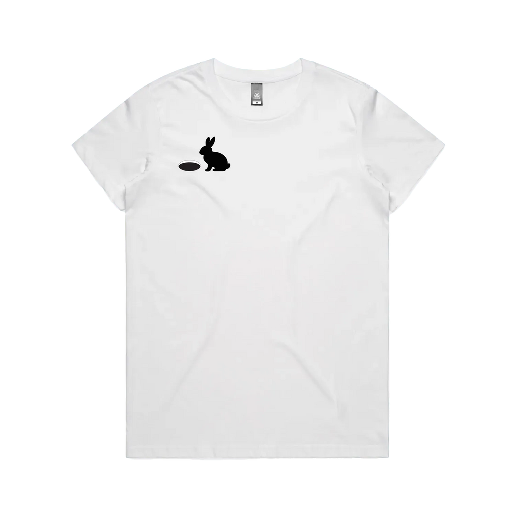 Women's White – DOWN THE RABBIT HOLE.™ Statement T-Shirt